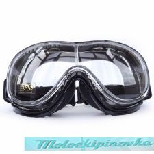 Airfoil Black Goggles With Anti Fog Clear Polycarbonate Lens With UV 400 Protection