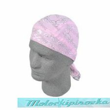 Zan Headgear Light Pink Skull Paisley Cotton Flydanna
