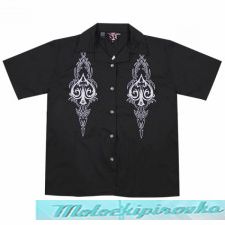 Dragonfly Roadhouse Tribal Spades Button up Short Sleeve Shirt