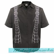 Rockhouse Dancing Skeletons Black Button up Short Sleeve Shirt