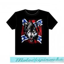 Rebel Flag with Wolf