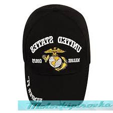 Officially Licensed Marine Embroidered Black Military Hat