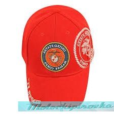 Officially Licensed Marine Patch and Embroidered Red Military Hat