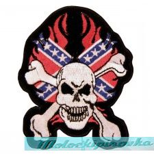 Confederate Rebel Skull With Crossbone Patch