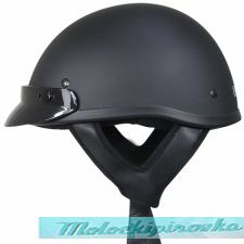 DOT Solid Flat Black Half Helmet
