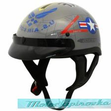 Outlaw T-70 Glossy Motorcycle Half Helmet with US-Air-Force Graphics Officially Licensed Product