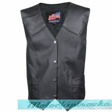   USA Leather Mens 4 Button Lace Vest